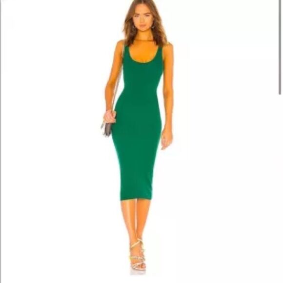 REVOLVE Dresses & Skirts - ENZA COSTA Dress Women Small Green  Silk Blend Ribbed Tank Midi Sleeveless